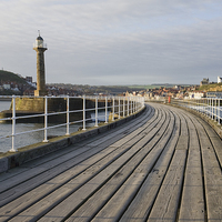 Buy canvas prints of  Whitby Pier and Harbour by Terry Sandoe