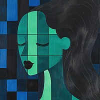 Vibrant Woman Abstract Portrait