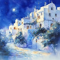 Moonlit Coastal Village