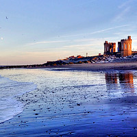 Buy canvas prints of Withernsea Sunset and Moon by Sarah Couzens