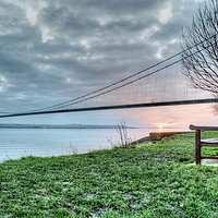 Buy canvas prints of Sunset at the Humber Bridge by Sarah Couzens