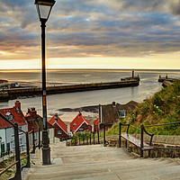Buy canvas prints of Whitby Sun Set by Sarah Couzens