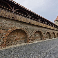 Buy canvas prints of Fortress wall and two towers Sibiu Romania by Adrian Bud