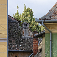 Buy canvas prints of Old Roofs in Old Town Sibiu Romania by Adrian Bud