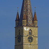 Buy canvas prints of Medieval Evangelical Cathedral Tower from Sibiu Ro by Adrian Bud