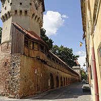 Buy canvas prints of Old Town Sibiu Romania Cetatii Street 2 by Adrian Bud