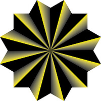 Buy canvas prints of black to yellow blended oktogon umbrella designer cut by Adrian Bud