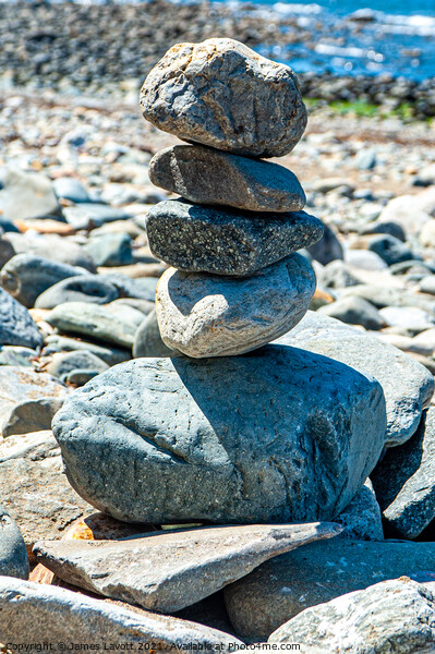 Beach Pebble Tower Picture Board by James Lavott