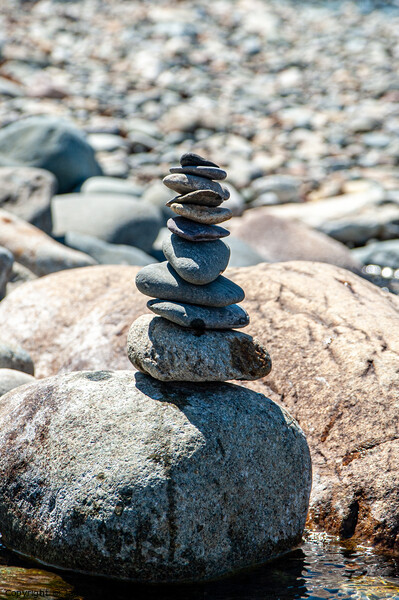 Small Pebble Tower Picture Board by James Lavott