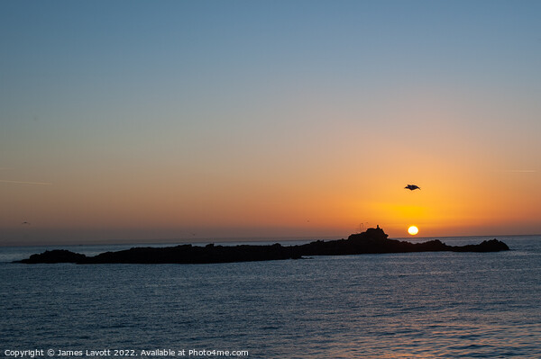 Tranquil Sunrise Over St Clementine's Isle Mousehole Picture Board by James Lavott