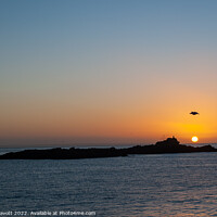 Buy canvas prints of Tranquil Sunrise Over St Clementine's Isle Mousehole by James Lavott