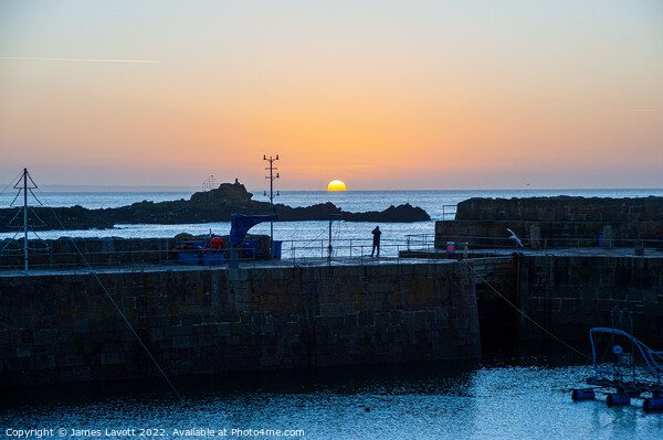 Mousehole Harbour Wall At Sunrise  Picture Board by James Lavott