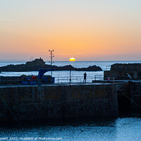 Buy canvas prints of Mousehole Harbour Wall At Sunrise  by James Lavott