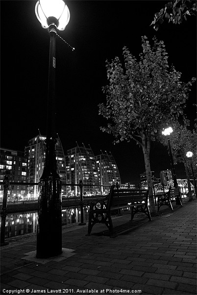 Lamp Stand At the Quays Picture Board by James Lavott