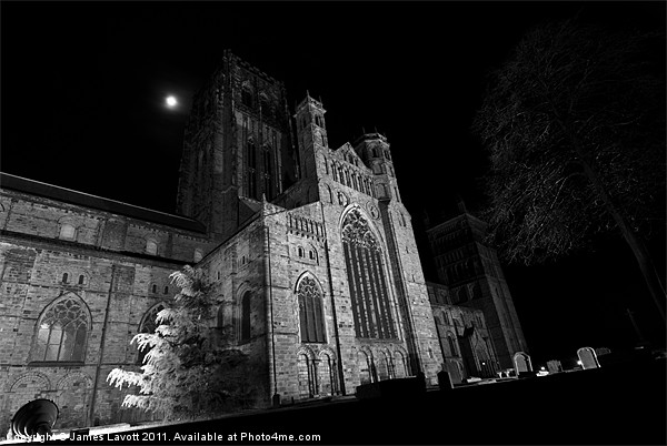 The moon over Durham Cathedral Picture Board by James Lavott