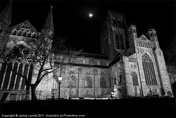 Moonshine Over Durham Cathedral Picture Board by James Lavott