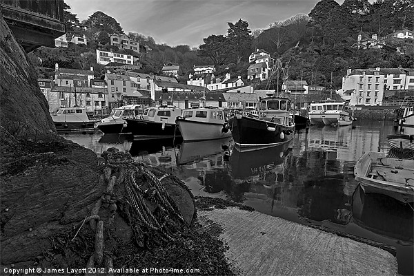 Polperro Boats At Rest Picture Board by James Lavott