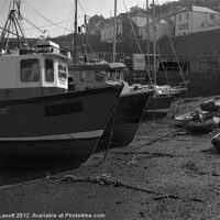 Buy canvas prints of Mevagissey Boats On The Sand by James Lavott
