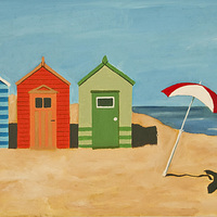 Buy canvas prints of  Beach Huts by James Lavott