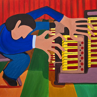 Buy canvas prints of  The Organ Player by James Lavott