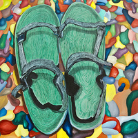 Buy canvas prints of  Skopelos Sandals   by James Lavott
