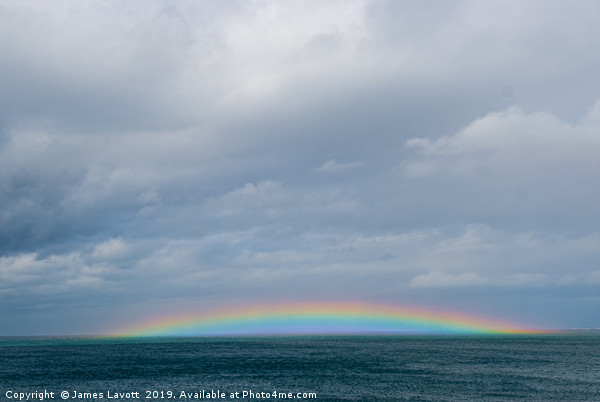 Seascape Rainbow Over Anglesey North Wales Picture Board by James Lavott