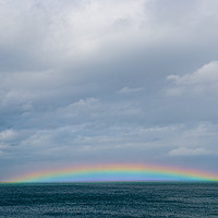 Buy canvas prints of Seascape Rainbow Over Anglesey North Wales by James Lavott