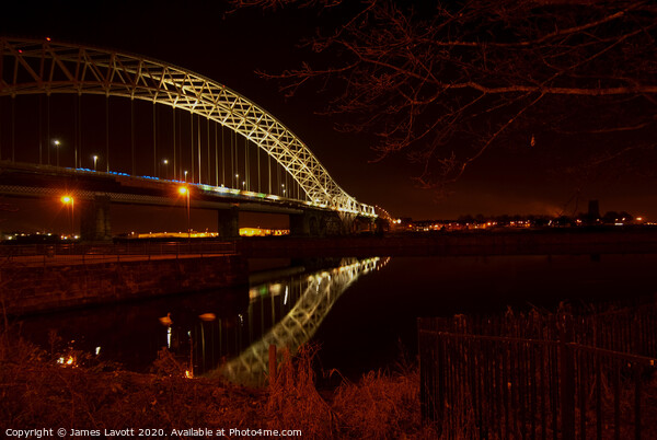 Runcorn Widnes Bridge By Night Picture Board by James Lavott