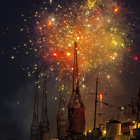 Buy canvas prints of Bristol Harbour Festival Fireworks by mark blower
