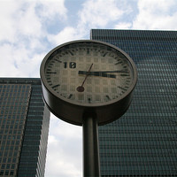 Buy canvas prints of Canary Wharf Time piece by mark blower