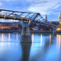 Buy canvas prints of Bridge to St. Pauls (HDR) by James Mc Quarrie