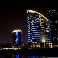 Buy canvas prints of Intercontinental + Crowne Plaza - Dubai - Festival by George Thurgood Howland