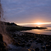 Buy canvas prints of Waterfall Sunset by James Battersby
