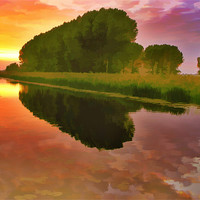 Buy canvas prints of Sunset  on the Fens. by Kleve 
