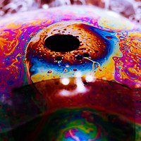 Buy canvas prints of Vibrant colored soup bubble by Robinson Thomas