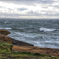 Buy canvas prints of Stormy Sea at Burghead, Moray Coast by Jacqi Elmslie