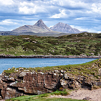 Buy canvas prints of  Suilven and Canisp - mountains North 500 Scotland by Jacqi Elmslie