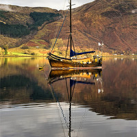 Buy canvas prints of Sailing Boat Reflection Loch Leven by Jacqi Elmslie