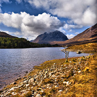 Buy canvas prints of Liathach from Loch Clair by Jacqi Elmslie