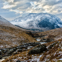 Buy canvas prints of A Winter Day in Glen Etive by Jacqi Elmslie