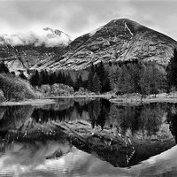 Buy canvas prints of Mountain Loch Reflections in Scotland by Jacqi Elmslie