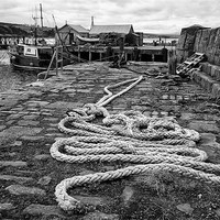 Buy canvas prints of A Rope by Cromarty Harbour by Jacqi Elmslie