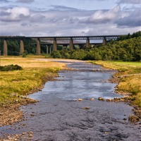 Buy canvas prints of The Findhorn River Viaduct by Jacqi Elmslie