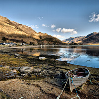 Buy canvas prints of Boat at Arnisdale Bay by Jacqi Elmslie