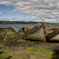 Buy canvas prints of Old Boats Salen, Isle of Mull by Jacqi Elmslie