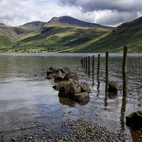 Buy canvas prints of  Scafell Across Wastwater by Jacqi Elmslie