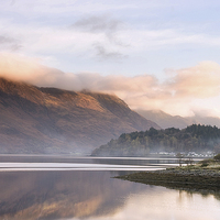 Buy canvas prints of  Misty Dawn on Loch Leven by Jacqi Elmslie