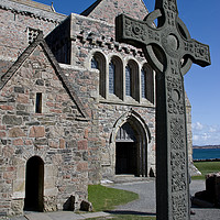 Buy canvas prints of Iona Abbey and Celtic Cross by Jacqi Elmslie