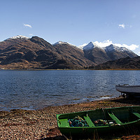 Buy canvas prints of Green Boat by Loch Duich by Jacqi Elmslie