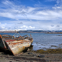 Buy canvas prints of Old Boats on Mull by Jacqi Elmslie